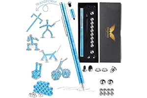 ELEGANCY QUALITY TO TRUST Elegancy Fidget Pen w/Magnetic Balls | Deformable Decompression Magnetic Pen Fidget Toy for Anxiety Relief | Stress Relief Multi-Functional Ballpoint Pens | Cool Stuff Magnets for Kids, Blue
