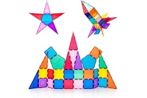PicassoTiles Bloque de construcción magnético de 32piezas Juego de Temas de Refuerzo de Cohetes Kit Educativo de Juguete de construcción con imanes Juego de Aprendizaje de ingeniería Stem Apilamiento