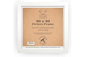 Picture Frames UK Ltd White 30x30cm Picture Frame Chic, Contemporary Design, Perfect for Home or Office Display