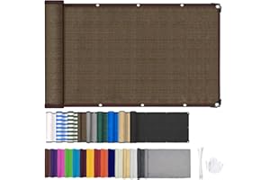 ZHhan Balcony Privacy Screen Wind and UV Protection Balcony Screening for Deck, Backyard, Patio, Balcony, Includes Cable Ties 8 Days Delivered 9 Colors 377 Sizes(0.9x5m,Brown)