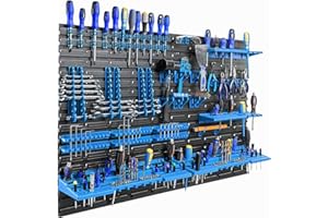 ‎BOTLE Ścianka narzędziowa 115,8 x 78 cm, regał warsztatowy, wspornik narzędziowy, niebieskie tworzywo sztuczne, ściana do garażu, warsztatu