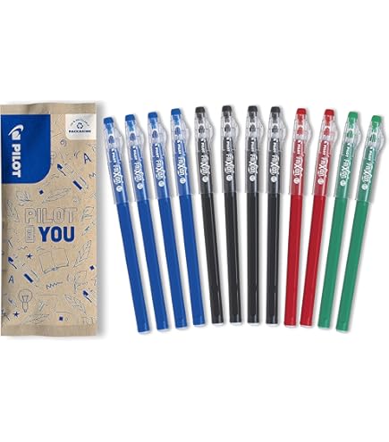 Pilot Frixion Ball - Penna Cancellabile A Calore Con Gommino, Ricaricabile, 5 Penne In Confezione (Blu, Nero, Rosso, Verde) - Foto 11