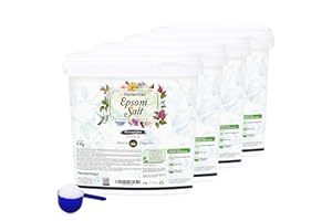 ‎NORTEMBIO Nortembio Epsom Salz 4x6 Kg. Konzentrierte Quelle von Natürlichem Magnesium. 100% Reines Badesalz, Keine Zusatzstoffe. Muskelentspannung und Guter Schlaf. Inklusive E-Book.
