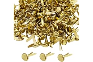 ATBUSS Lot de 220 punaises à tête ronde dorées - Pour scrapbooking, papier à main - 8 x 17 mm