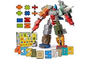 QSLKI Zahl Transforming Robots, Transforming Spielzeug für Geburtstagsgeschenk, Kinder intellektuelles spielzeug, Geschenke, pädagogische Roboter 3-6 Jahre Kinder spielen lernen (type 2（0-9）)