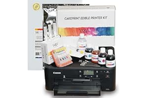 WATSON & WEBB Impresora comestible, 20 hojas de glaseado, 25 obleas, 4 cartuchos de tinta y juego de limpieza.