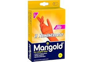 Marigold 145682 Guanto Il Resistente, massima elasticità e resistenza, doppio strato di lattice, felpato in puro cotone, mani