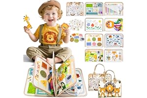 SUMTOCO Busy Book, Montessori Busy Board, Montessori Toys For Toddler, Toddler Travel Toys, Montessori Toys, Plane Toys For 3 Year Old, Lion Sensory Board, Plane Activities For Kids, Gifts For Boys Girls