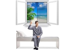 RTOTS Moustiquaire Fenêtre Fenetre Magnetique 60 x 115 cm AimantéE Moustiquaire Fenetre Anti Insecte Mouche Moustique Outil Facile pour Enfants et Animaux de Compagnie【Noir】