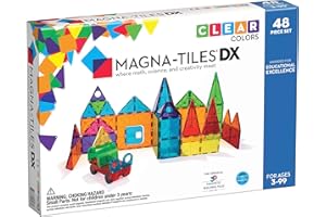 Magna-Tiles Clear Colors 48 Piece DX Set For Ages 3+,Multi-color,Small