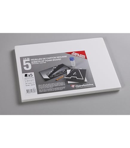 Clairefontaine Graffic Carton Mousse Blanc A4 3 Mm - Lot De 6 Plaques Rigides Légères - Idéal Maquettisme, Modélisme, Présentations & DIY Artistique Made In France