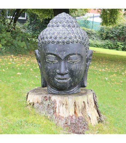 STONE Art & More Yoga-Figur Aus Steinguss – Frostfest, 80 Cm, In Meditationshaltung