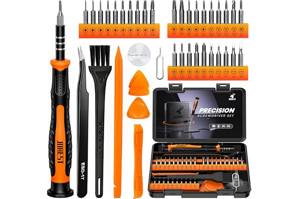 JOREST Precisionsskruvmejselsats, verktygssats med Security Torx T5, T6, T8, T9, T10, T20, reparations- och rengöringssats för iPhone, Switch, PS4, Xbox, dörrklocka, laptop, Macbook, klocka, 38 delar