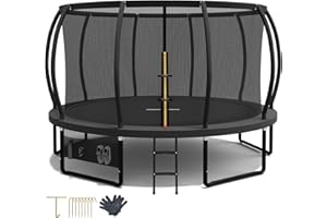 ‎DEVOKO Devoko Trampolin Outdoor Ø 228/305/366/427 cm, GS-Zertifikat, Kindertrampolin Gartentrampolin mit Sicherheitsnetz, Rundes Riesentrampolin mit Leiter und Schuhbeutel