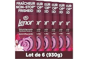 Lenor Parfum De Linge En Perles, 78 lavages (6 x 155g), Jasmin et Rose de Mai, jusqu’à 12 semaines de fraîcheur continue dans l’armoire