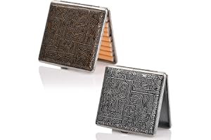Nivofu 2 stycken cigarettfodral, cigarettfodral i metall, cigaretthållare för 20 cigaretter, vintage aluminiumcigaretthållare