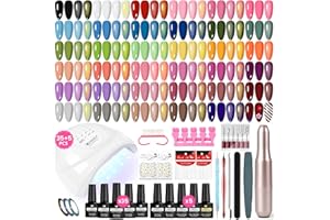 VANREESA 35 Colours Gel Nail Polish Set with Lamp and Drill Classic Black White Red Neutral Pink Gel Nail Kit Starter Kit with Glitter Coat Suitable for All Seasons Manicure Tools Gifts for Women