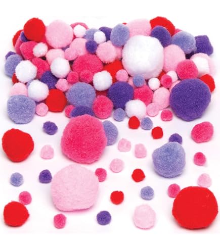 Lot De 300 Pompons Multicolores – Tailles 10 Mm à 40 Mm – Pour Loisirs Créatifs, Déco, Couture