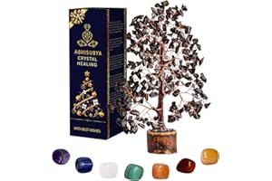 ABHISUBYA Crystal Tree - Black Tourmaline Crystals - Black Tourmaline Crystal Tree - Black Decor - Bonsai Tree - Tree of Life - Stones and Crystals - Gem Tree - Black Home Decor - Gifts for Women