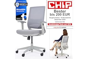 ‎VALKENSTOL VALKENSTOL M2 Bürostuhl Ergonomisch Grau ohne Kopfstütze Schreibtischstuhl Ergonomischer Bürostuhl Bürostühle Ergonomic Office Chair Desk Chair