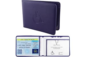 VANHVIS Disabled Badge and Timer Holder, PU Leather Blue Badge Wallet Protector Disabled Parking Permit Cover Hologram-Safe (Deep Blue Holder)
