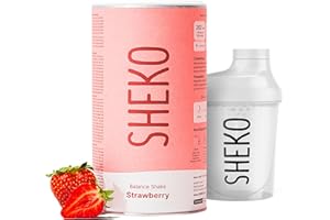 ‎SHEKO SHEKO Balance Shake Erdbeere + Shaker - 21 Cremige Mahlzeitenersatz Shakes zum Abnehmen - Proteinreich, Glutenfrei & Natürlicher Geschmack - Abnehmen Shake