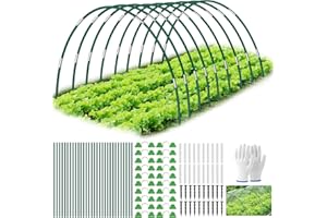 ANOMM Pflanztunnel Bögen, 30 PCS Tunnelbögen Hochbeet, Fiberglas Tunnelbogen für HochbeetBausatz, DIY Gewächshausreifen Frühbeet Tunnel für Garten Zeile Abdeckung Pflanzen Obst Gemüse (Grün)