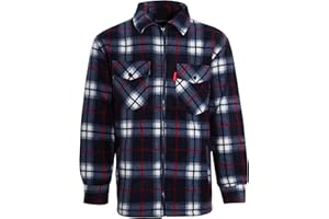 GILLICCI Mens Padded Lumberjack Sherpa Fur Lined Extra Thick Luxury Hooded Quilted Shirt