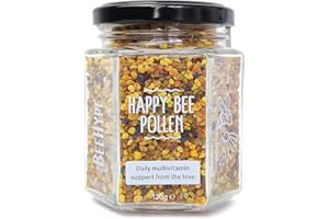 BeeHype Happy Bee Pollen - Sustainably Sourced Bee Pollen - Rich in Vitamins, Protein, Antioxidants, Healthy Fats and Over 300 Essential Nutrients - 120g