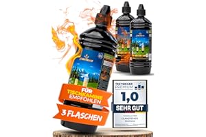 ‎GLANZFEUER Glanzfeuer Bioethanol for Table Fireplace - 3 x 1 Litre - For Table Fireplace Indoor & Outdoor - Premium Bio Ethanol Made in EU - 100% Smoke and Soot Free Ethanol for Table Fire - Fireplace Fire Pit