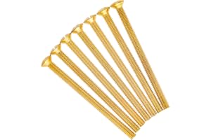 Evoges M3.5 x 50mm Long Raised Countersunk Slotted Head Electrical Screws for Plugs Socket Switches, Pack of 20 (Brass)