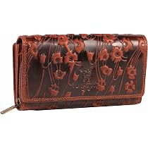 Portefeuille Femme En Cuir Madrid - Grand Format, 30 Cartes, Protection RFID - Idée Cadeau Chic Avec Boîte