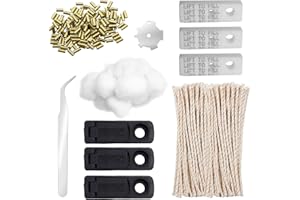 OMJMYY Zestaw akcesoriów do zapalniczek Zippo, 100 krzemieni, 50 knotów, 6 uszczelek, 7 watów, 1 pęseta, 1 śrubokręt