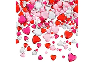 Chuangdi 516 Pcs Acrylic Rhinestone Crystal Gems Rhinestone Flat Back 18mm/12mm/10mm/6mm for Valentine's Day Wedding Decoration DIY Clothes Shoes Jewelry Making Crafts(Sweet Color,Heart)