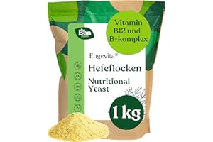 ‎BON VEGAN Engevita Hefeflocken 1kg von Bon Vegan | Nutritional Yeast Flakes | Glutenfreie vegane Nährhefe mit Parmesangeschmack, mit Vitamin B12, B-Komplex und Zink