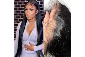 13x6 Straight Lace Front Perruques 180% Densité 24 Pouces MSGEM Cheveux Raides Brésiliens Transparent Lace Front Perruques Pour Femmes Noires Pré Cueillies Avec Des Cheveux De Bébé Couleur Naturelle