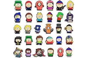 EGEKTBH 30 PCS Shoe Charms, Shoe Decoration Charms for South Park for Croc, Durable Waterproof Cartoon Bracelet Wristband Accessories, Birthday, Party, Gifts for Teens, Boys, Girls