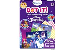 Skillmatics Dot It Sticker Art - Disney Princess, Mess-Free Fun for Kids, Stocking Stuffers, 500+ Stickers, Craft Kits, DIY Scrapbooking Activity, Travel Toys, Christmas Gifts for Ages 3, 4, 5, 6, 7