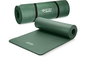‎4FIZJO 4FIZJO Fitnessmatte mit Tragegurt, Abm. 180x60 cm, NBR-Schaumstoff, Rutschfest, Komfort, In & Outdor, Pilatesmatte, Yoga Matte, Sportmatte, Gymnastikmatte, Trainingsmatte