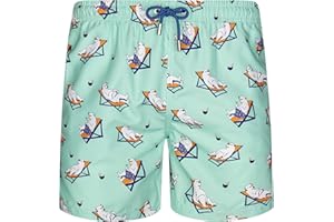 Blue coast yachting Costume da Bagno per Bambino e Padre Misto Stampato e Asciugatura Rapida