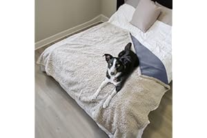 Pawsee Manta para Perros Impermeable, Lavable Cama para Perros Felpa y Antideslizante Impermeable con Super Suave Sherpa Manta para Perros Manta