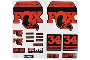 Ecoshirt Pegatinas Stickers Fork Fox 34 Performance Elite 2017 Am82 Aufkleber Decals Autocollants Adesivi Forcela Gabel Fourche, Rojo