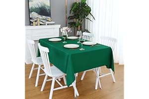 FOLINS&HOME Green Rectangle Tablecloth 60 x 84 Wrinkle Free Waterproof Polyester Table Cloths, Spillproof Heavy Duty and Washable Table Cover for Party, Indoor and Outdoor-Oblong/Rectangular