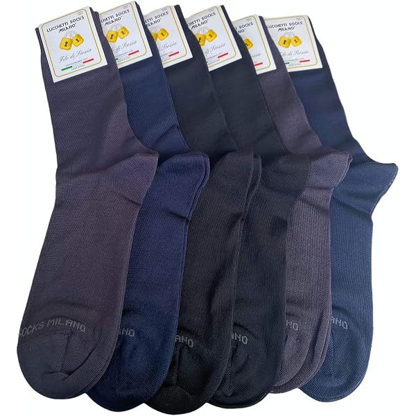 DAC Calze Uomo In Cotone Biologico – 6 Paia, Fantasia Righe E Pois – Made In Italy (Taglia Unica 39-46)