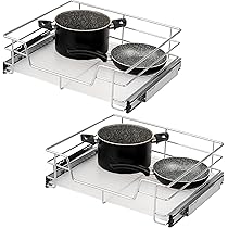bremermann Tiroir télescopique avec étagère et tiroir de cuisine (Chrome, 50 cm