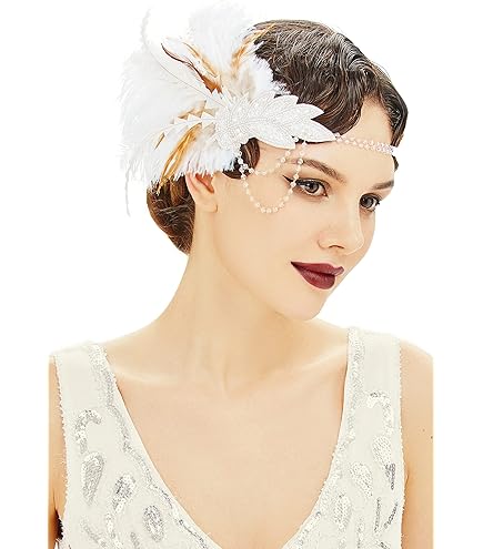 Babeyond Hoofdband Voor Dames, Haarband, Jaren 20, Gatsby Kostuum Flapper Stijl Vintage Stijl 2 Blauw 642453347