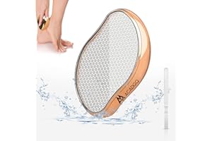 A3A ACADGQ Lima Pies de Nano Vidrio, Lima Durezas Pies Profesional, 2 en 1 Húmedo y Seco Adecuado Para Que las Familias Quita Callos Pies, ABS Oro