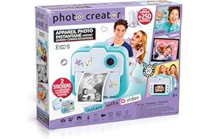 Canal Toys - Aparat do natychmiastowego druku fotograficznego, selfie i wideo - papier termiczny na 250 zdjęć - Wyświetlacz LCD - od 8 lat - CLK 001, jasnoniebieski