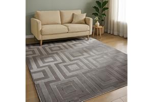 benuta Basic Dywan salon Claire - Szary 240x340 cm - Minimalistyczny geometryczny retro - Łatwy w czyszczeniu - Odpowiedni na ogrzewanie podłogowe