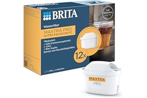 BRITA Wasserfilter Kartusche MAXTRA PRO Extra Kalkschutz (12er-Pack) Jahrespack, Original Ersatz-Wasserfilter für alle BRITA Kannen, filtert Kalk, ultimativer Geräteschutz: Der Heißgetränke-Spezialist